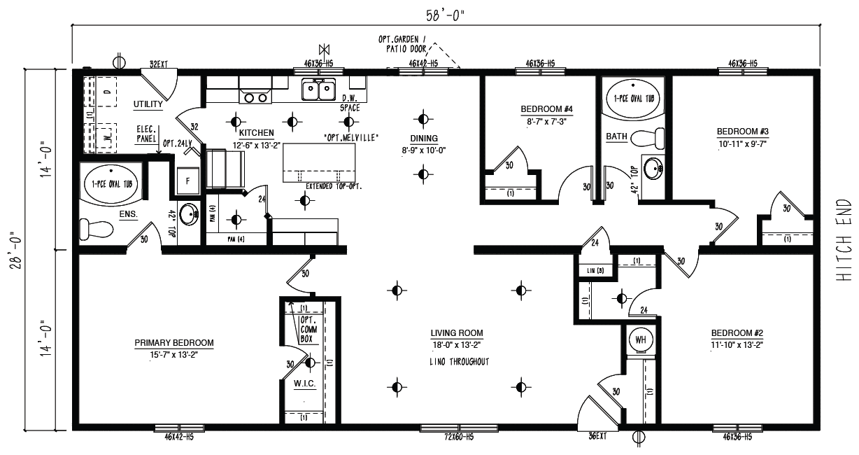 DBL2858-101 - RTM wide modular home floor plan