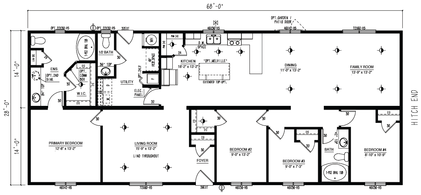 DBL2868-101 - RTM wide modular home floor plan
