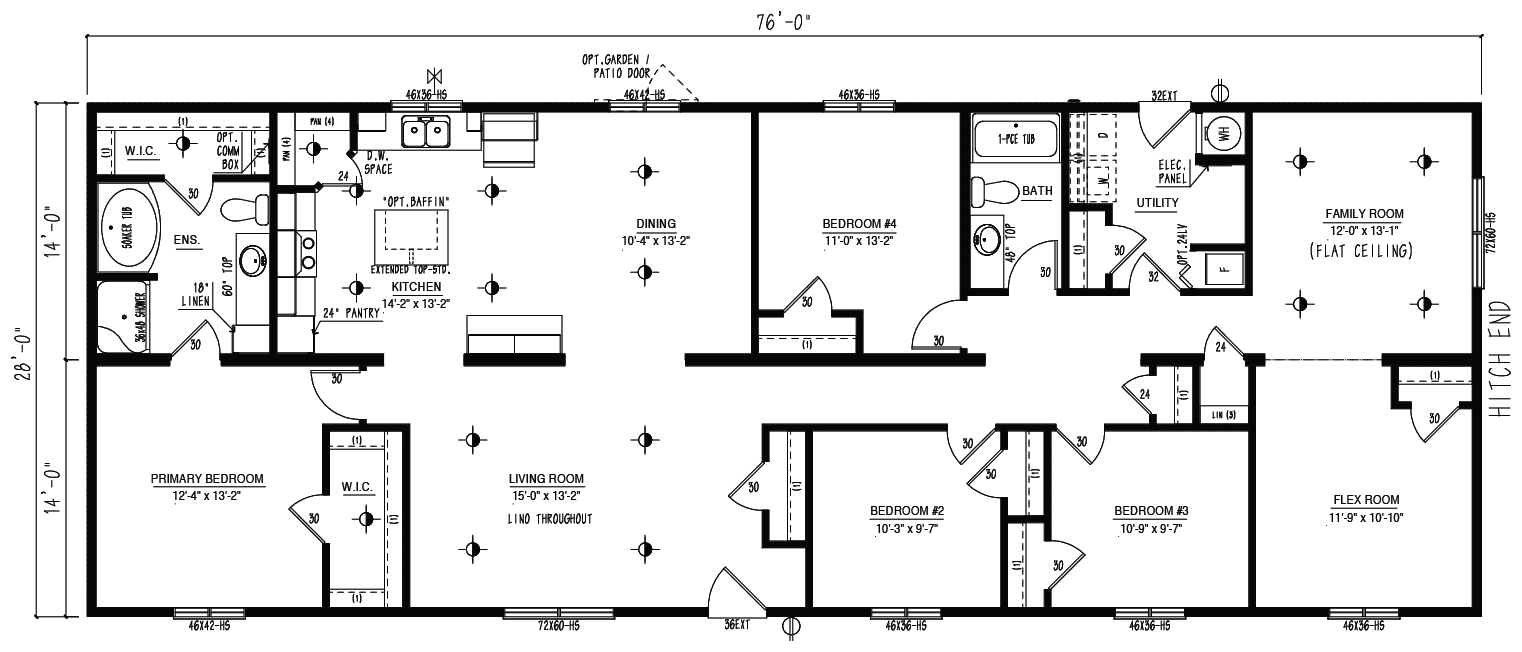 DBL2876-101 - RTM wide modular home floor plan