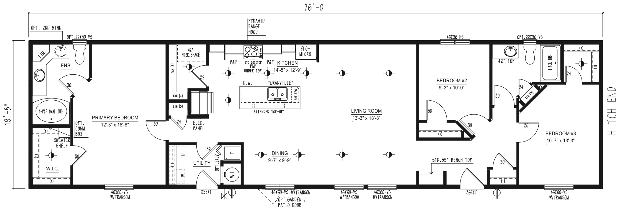 MKS2076-237 - Modular wide modular home floor plan
