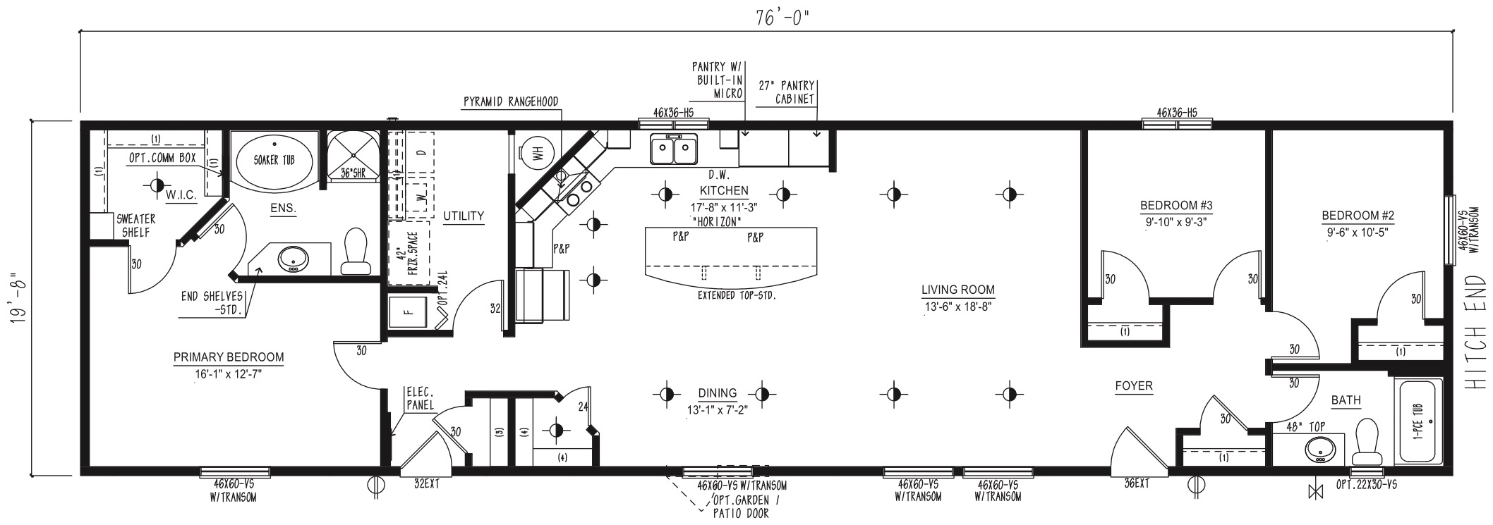 MKS2076-258 - Modular wide modular home floor plan