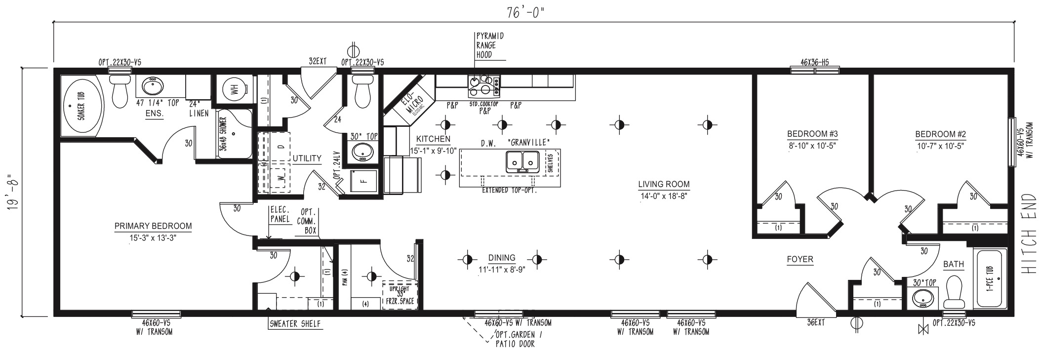 MKS2076-267 - Modular wide modular home floor plan