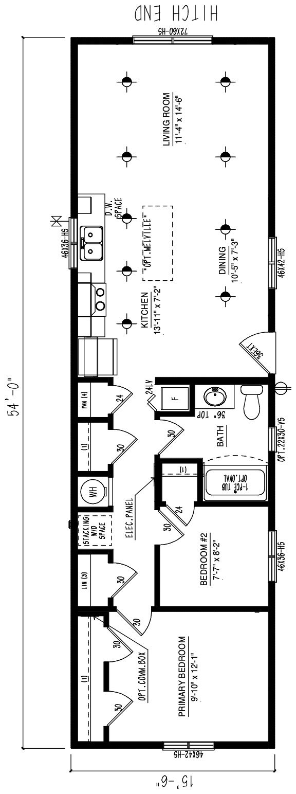 MRD1654-102 - Modular wide modular home floor plan