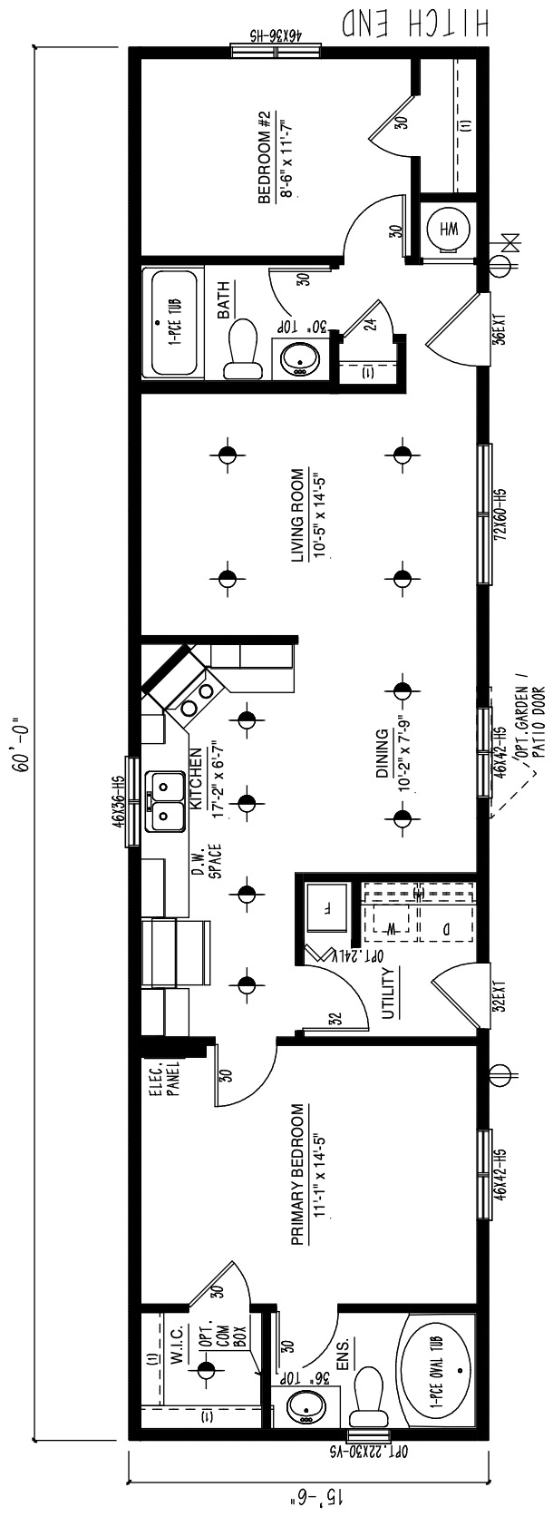 MRD1660-316 - Modular wide modular home floor plan
