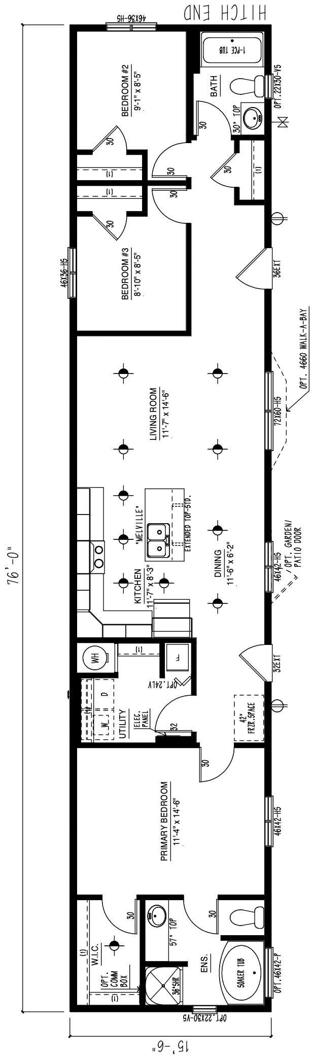 MRD1676-411 - Modular wide modular home floor plan