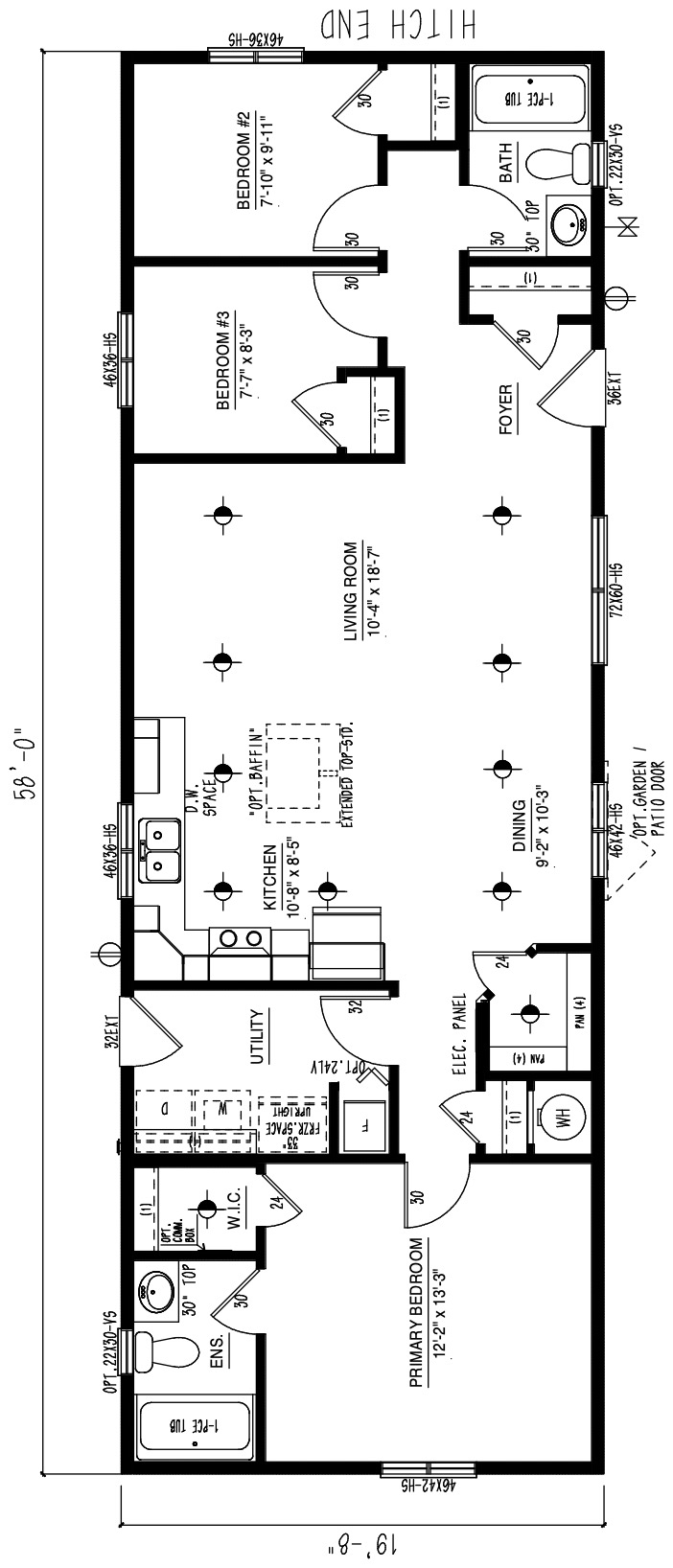 MRD2058-100 - Modular wide modular home floor plan