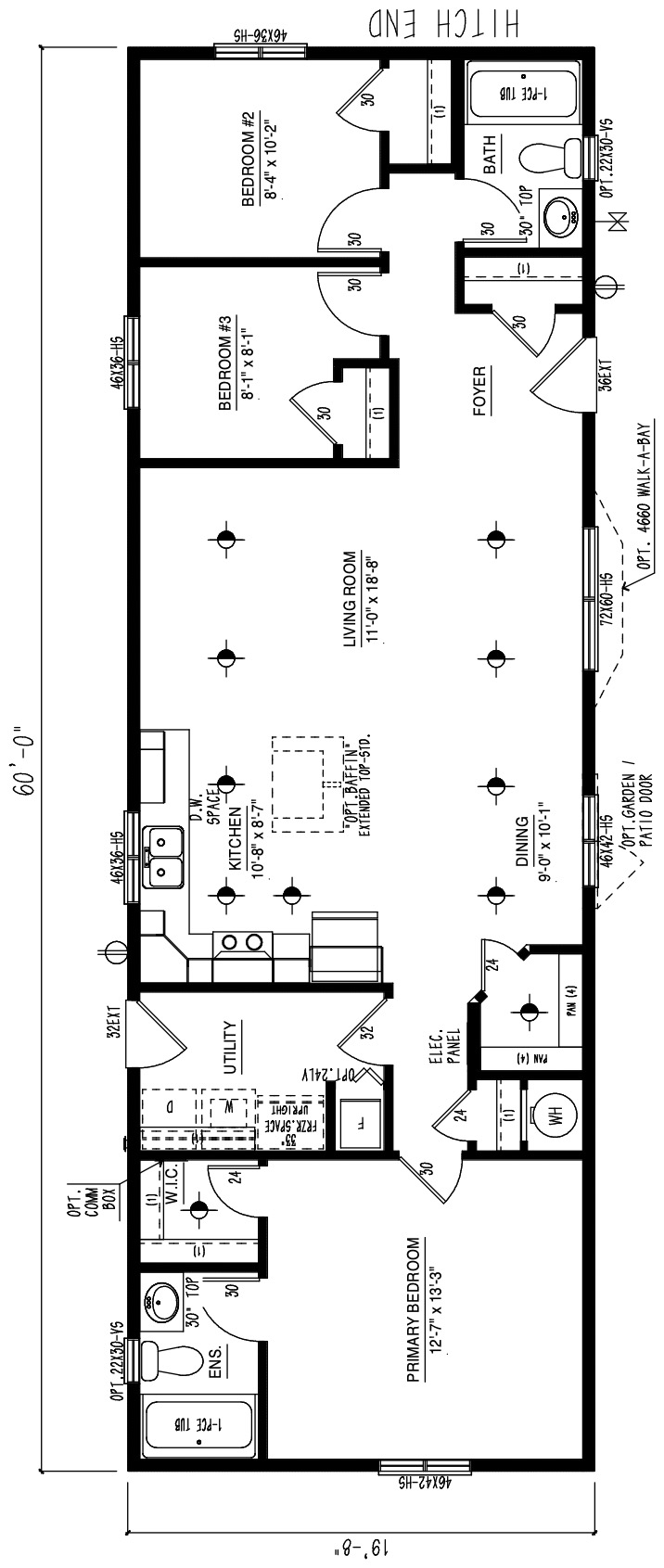 MRD2060-119 - Modular wide modular home floor plan