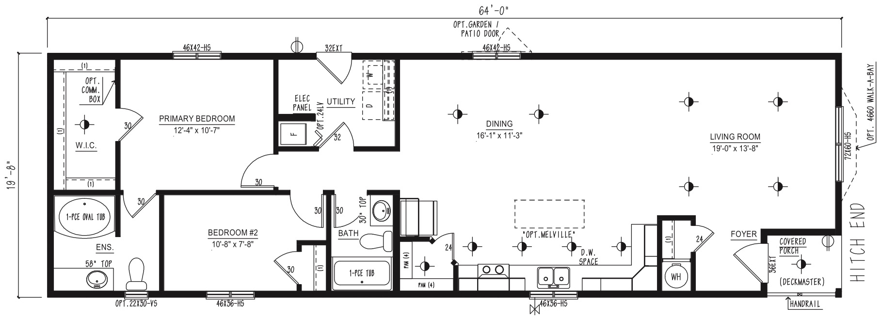 MRD2064-138 - Modular wide modular home floor plan