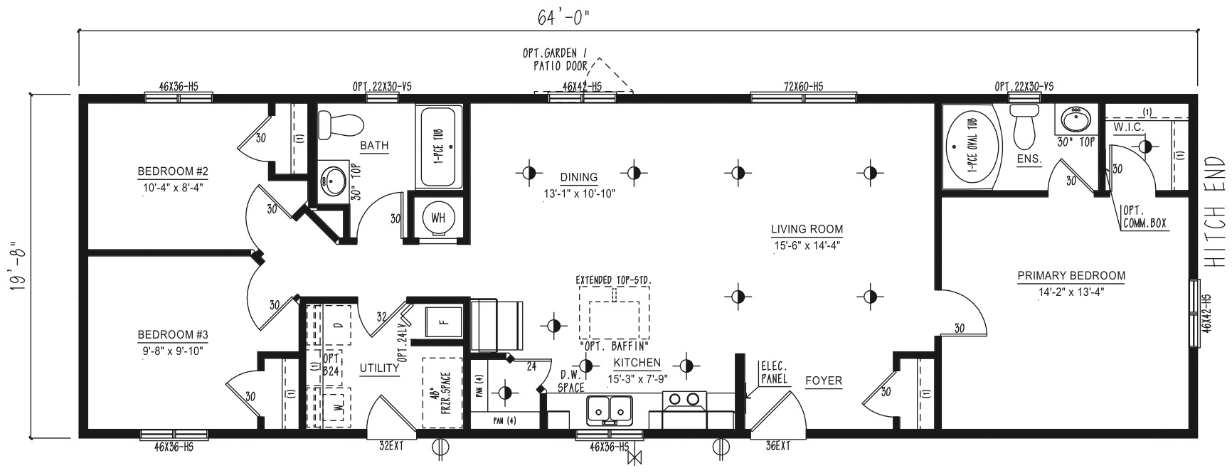 MRD2064-139 - Modular wide modular home floor plan