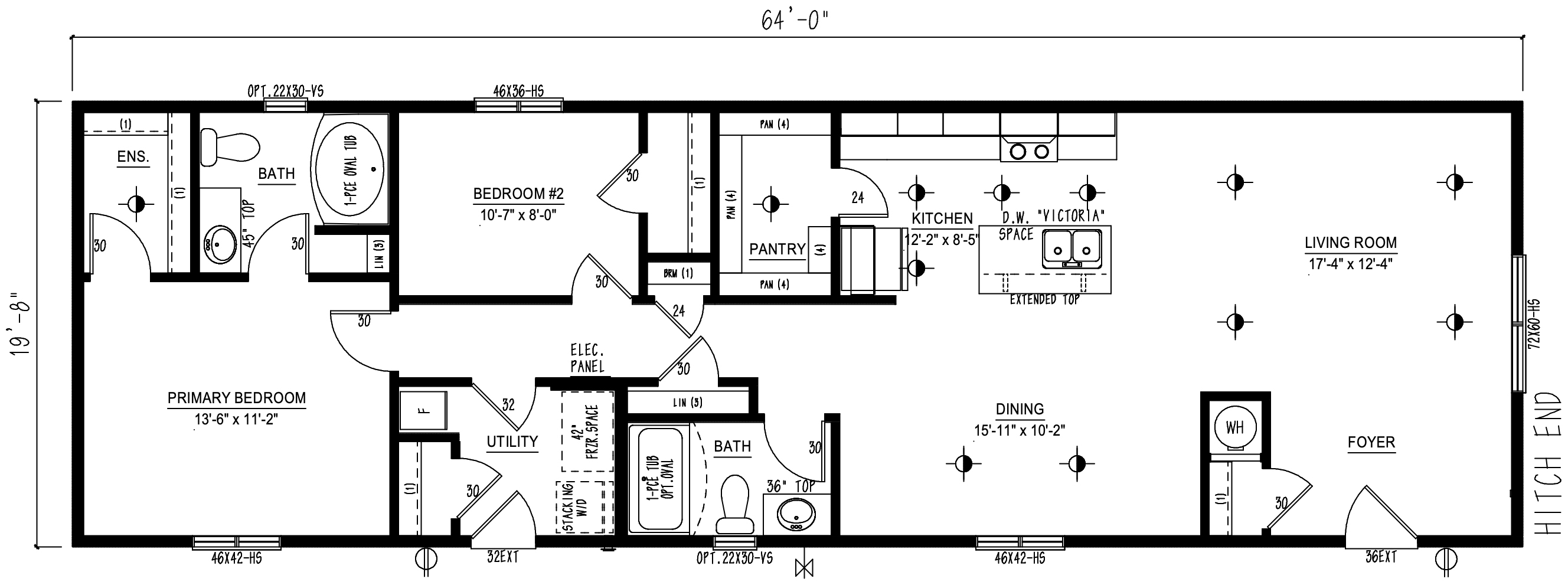 MRD2064-141 - Modular wide modular home floor plan