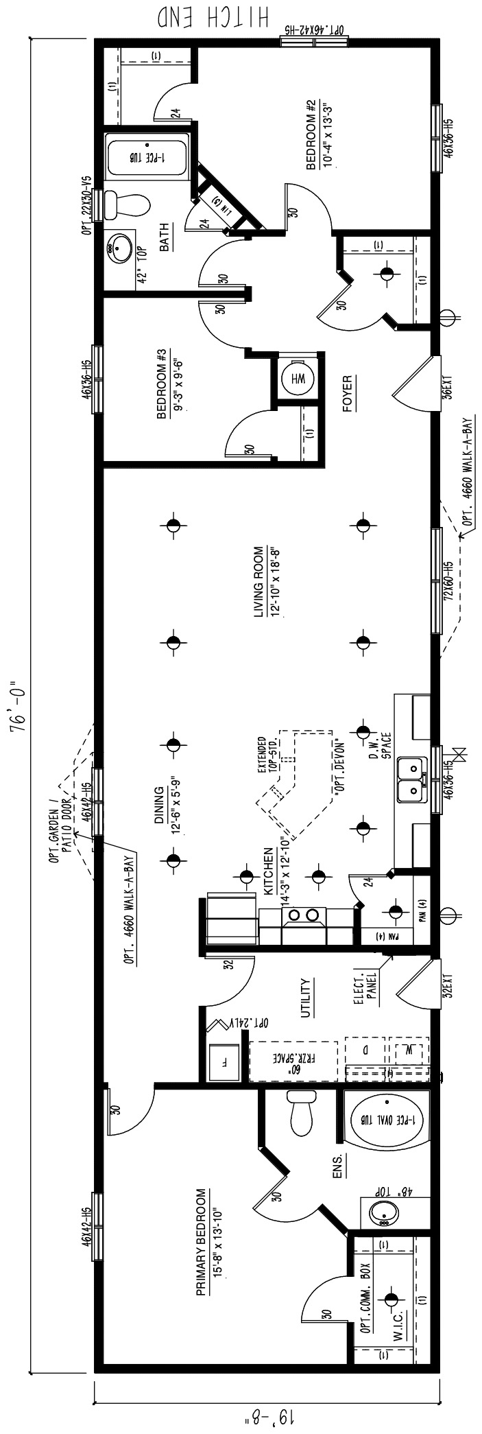 MRD2076-161 - Modular wide modular home floor plan
