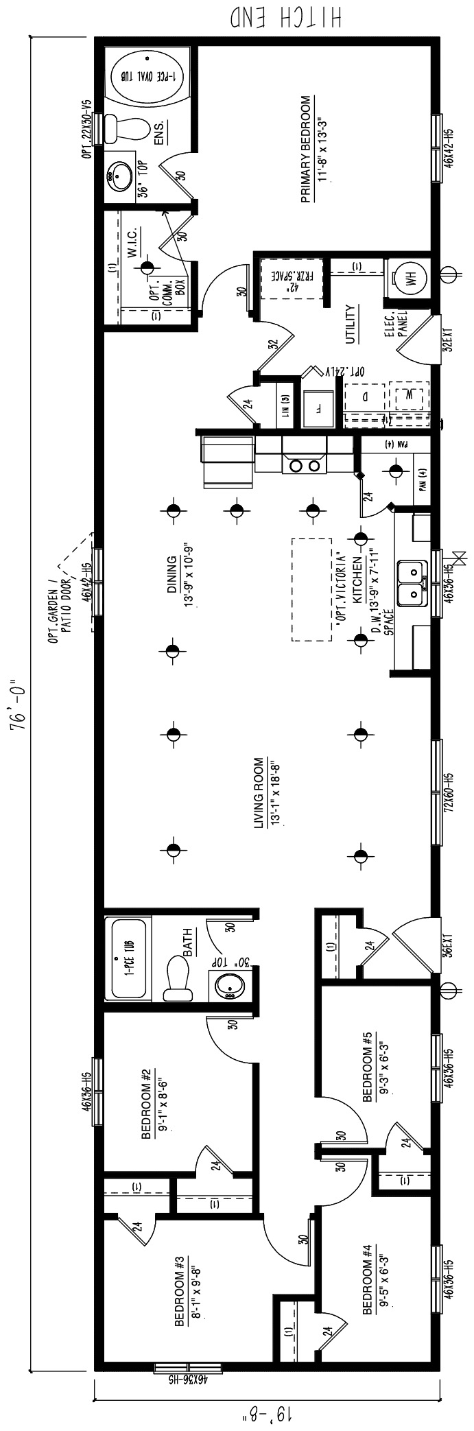 MRD2076-238 - Modular wide modular home floor plan