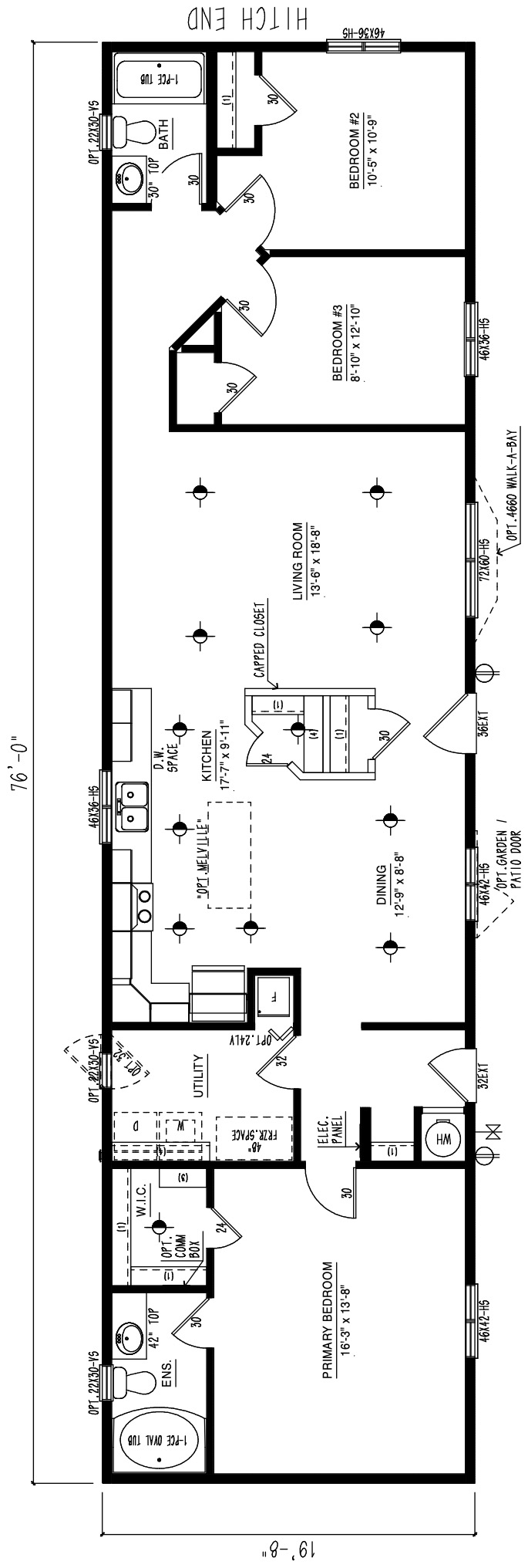 MRD2076-259 - Modular wide modular home floor plan