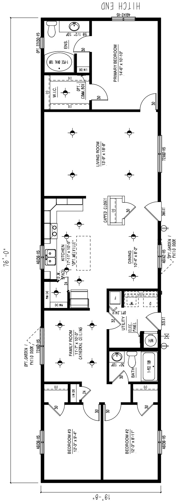 MRD2076-260 - Modular wide modular home floor plan