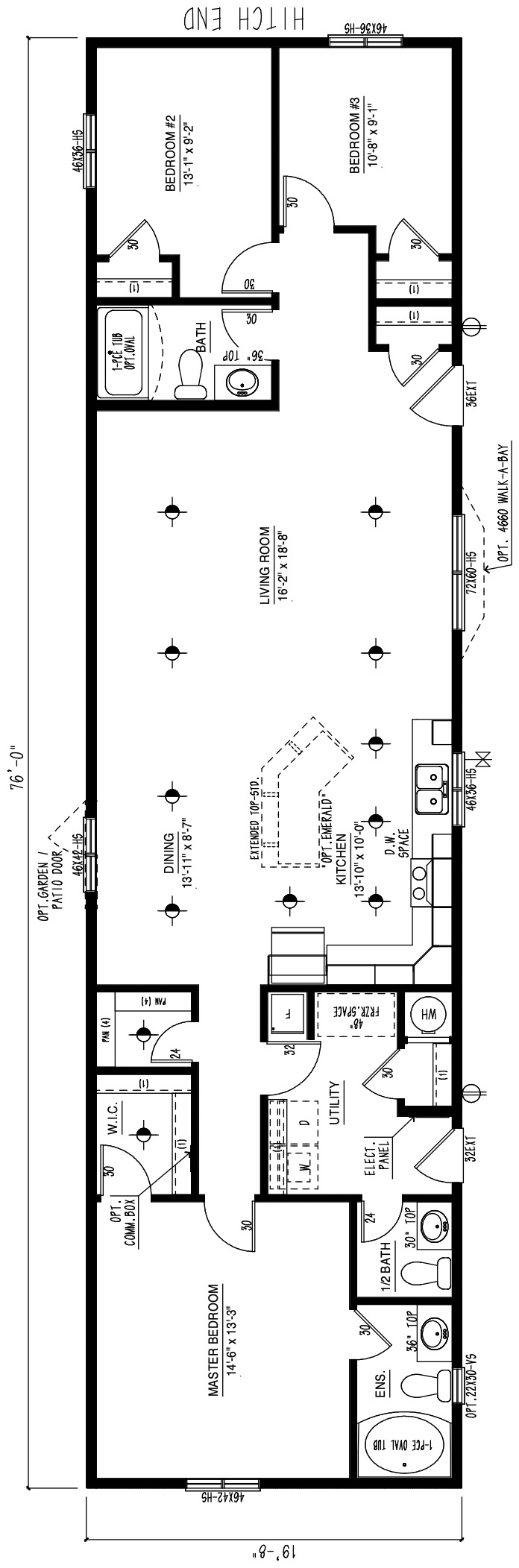 MRD2076-261 - Modular wide modular home floor plan