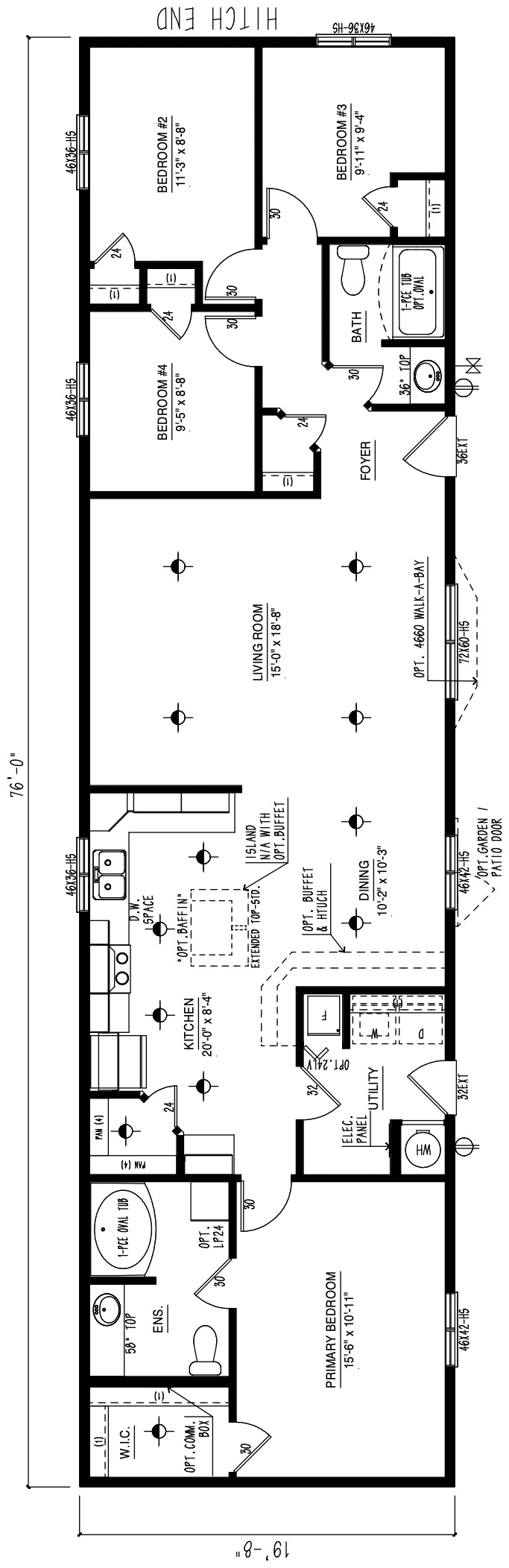 MRD2076-262 - Modular wide modular home floor plan