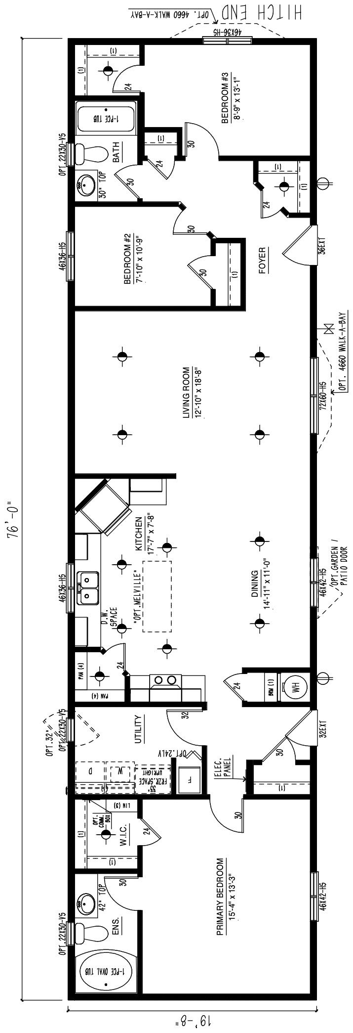 MRD2076-313 - Modular wide modular home floor plan