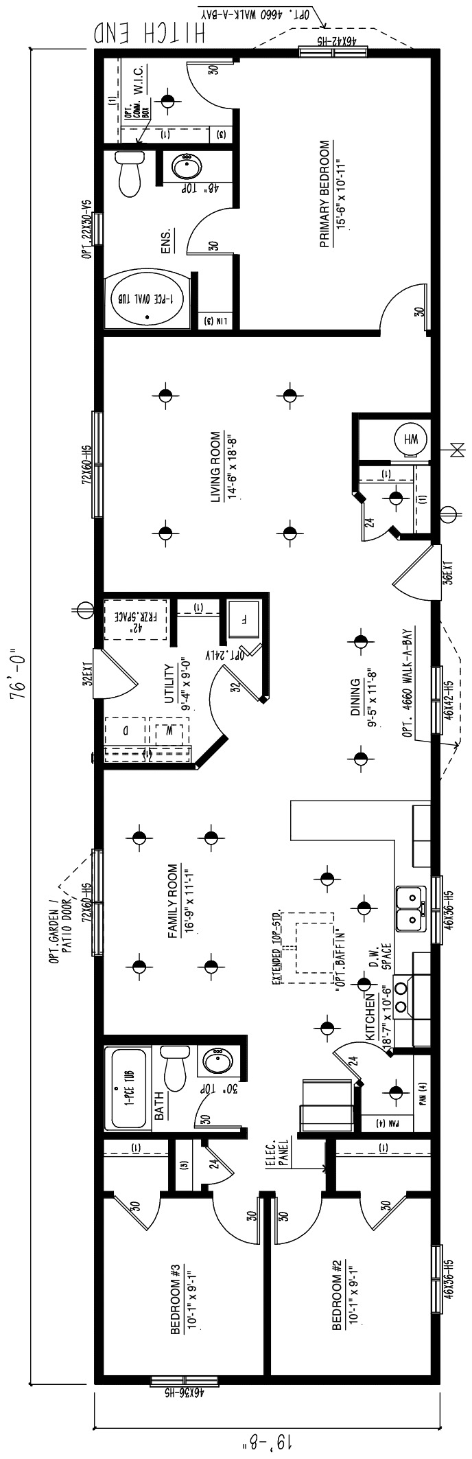 MRD2076-314 - Modular wide modular home floor plan