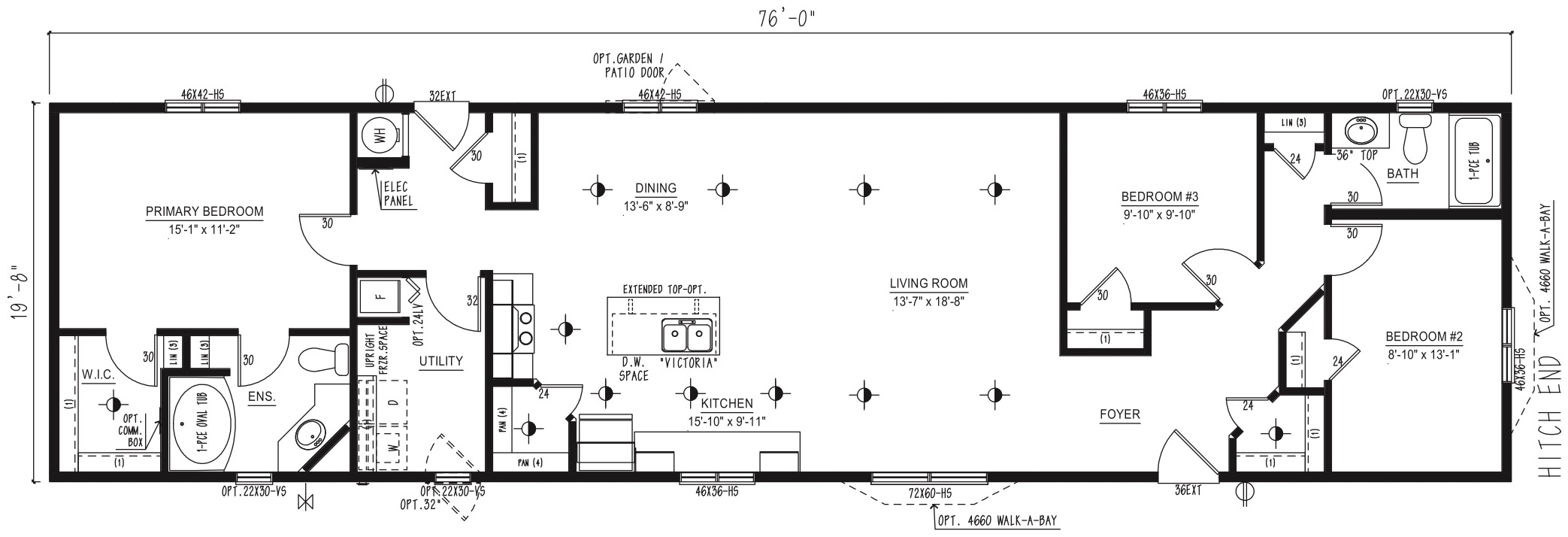 MRD2076-315 - Modular wide modular home floor plan