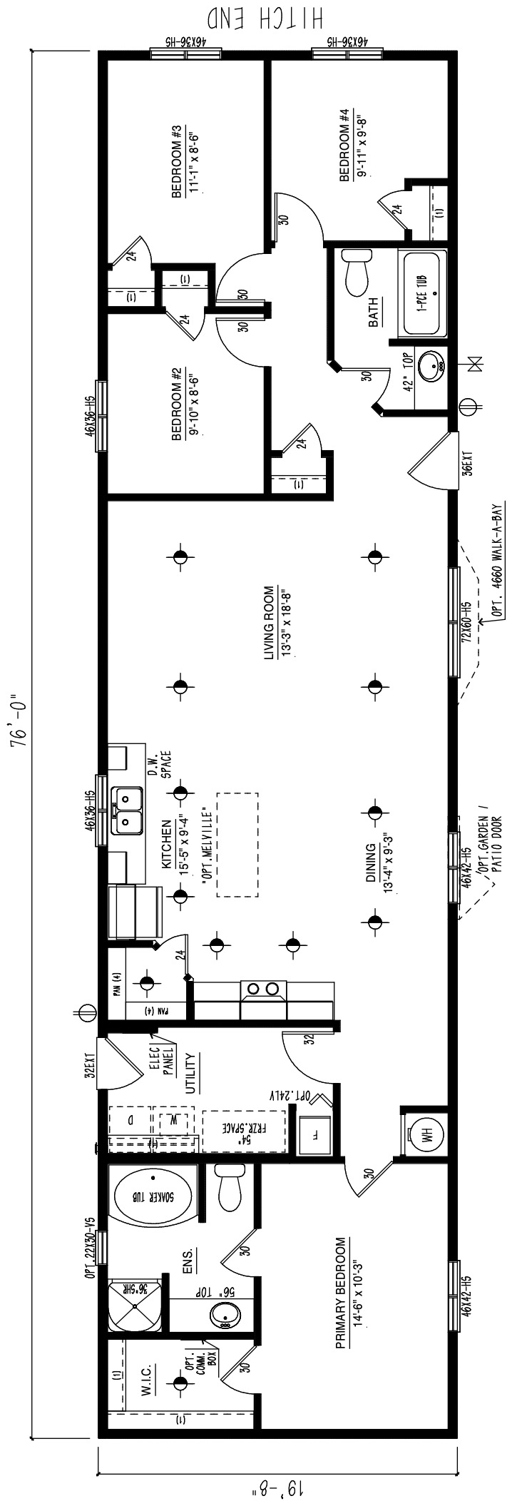 MRD2076-316 - Modular wide modular home floor plan