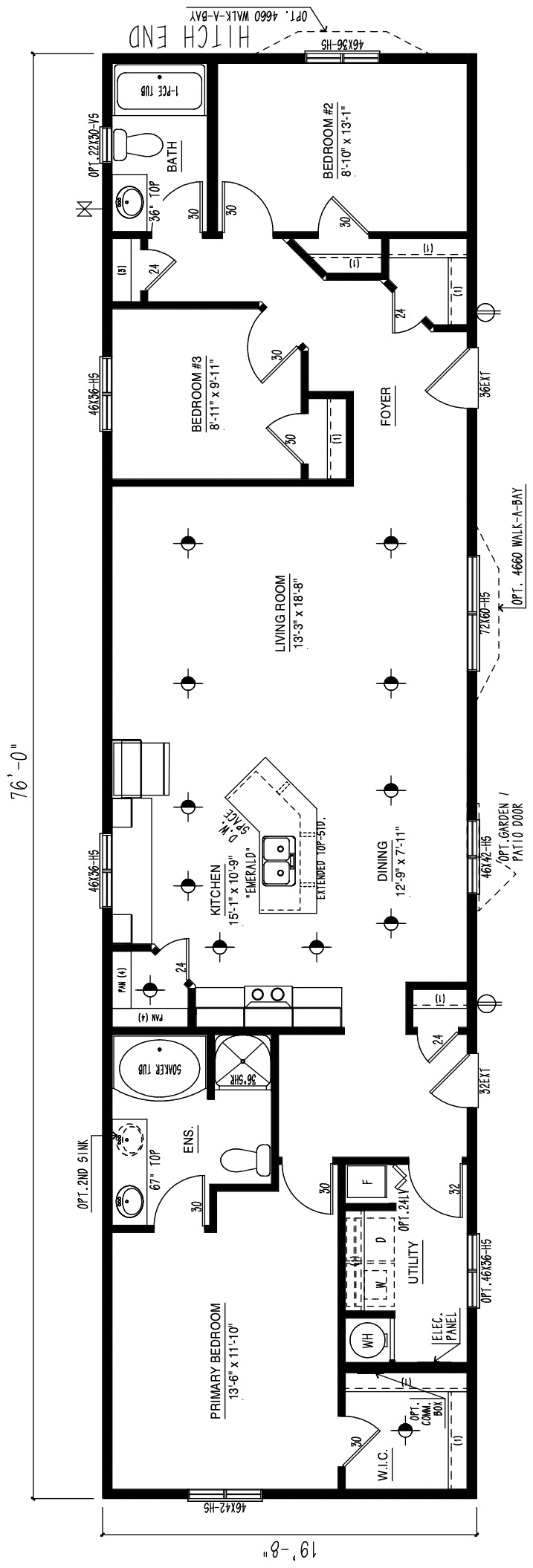 MRD2076-317 - Modular wide modular home floor plan