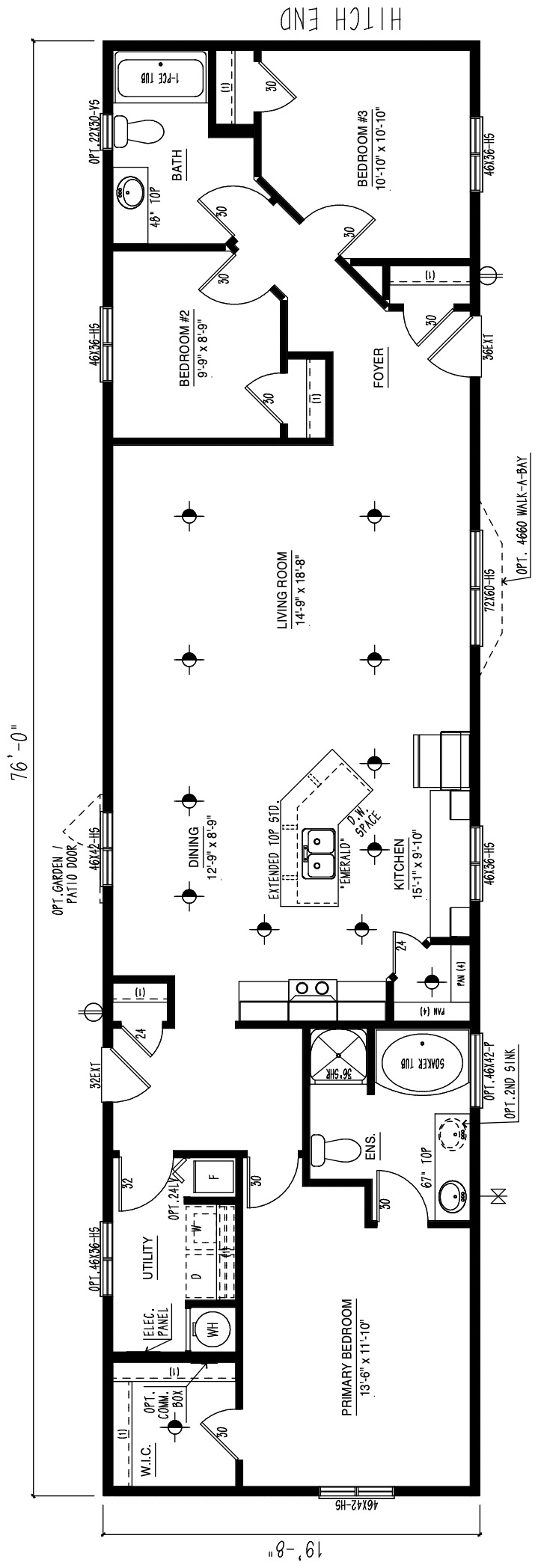 MRD2076-318 - Modular wide modular home floor plan