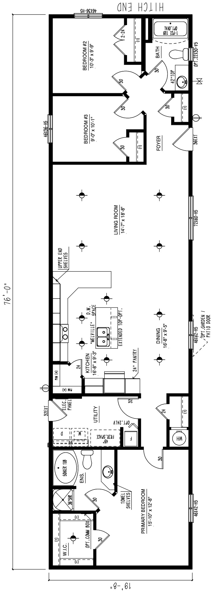 MRD2076-329 - Modular wide modular home floor plan
