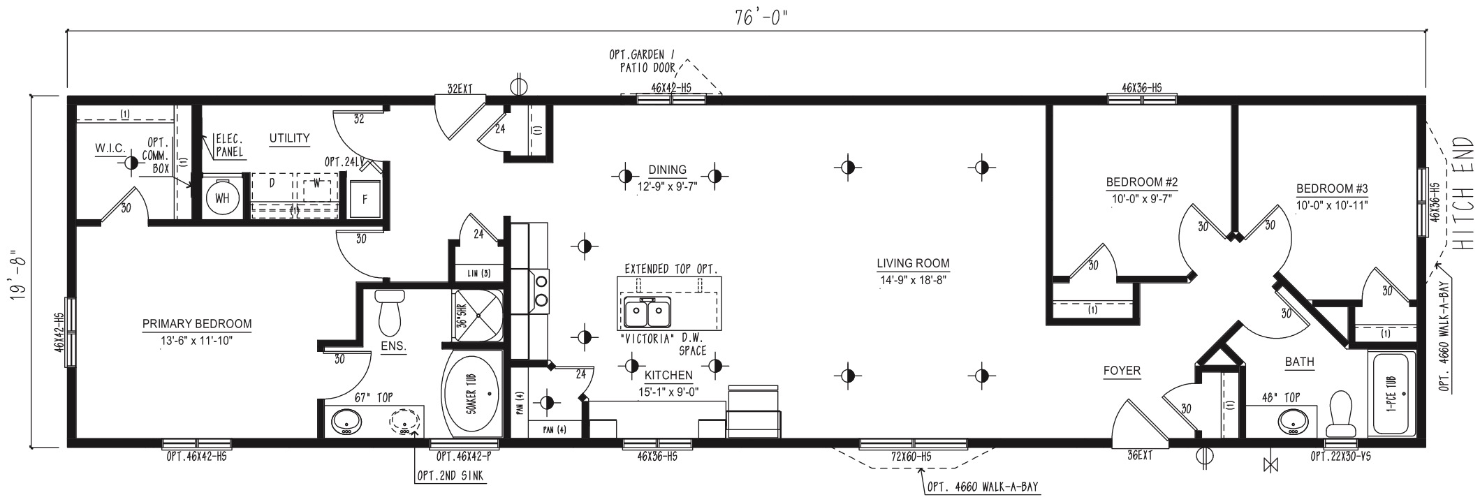 MRD2076-330 - Modular wide modular home floor plan