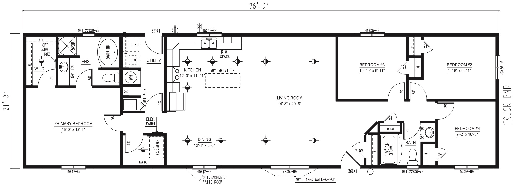 MRD2276-237 - Modular wide modular home floor plan