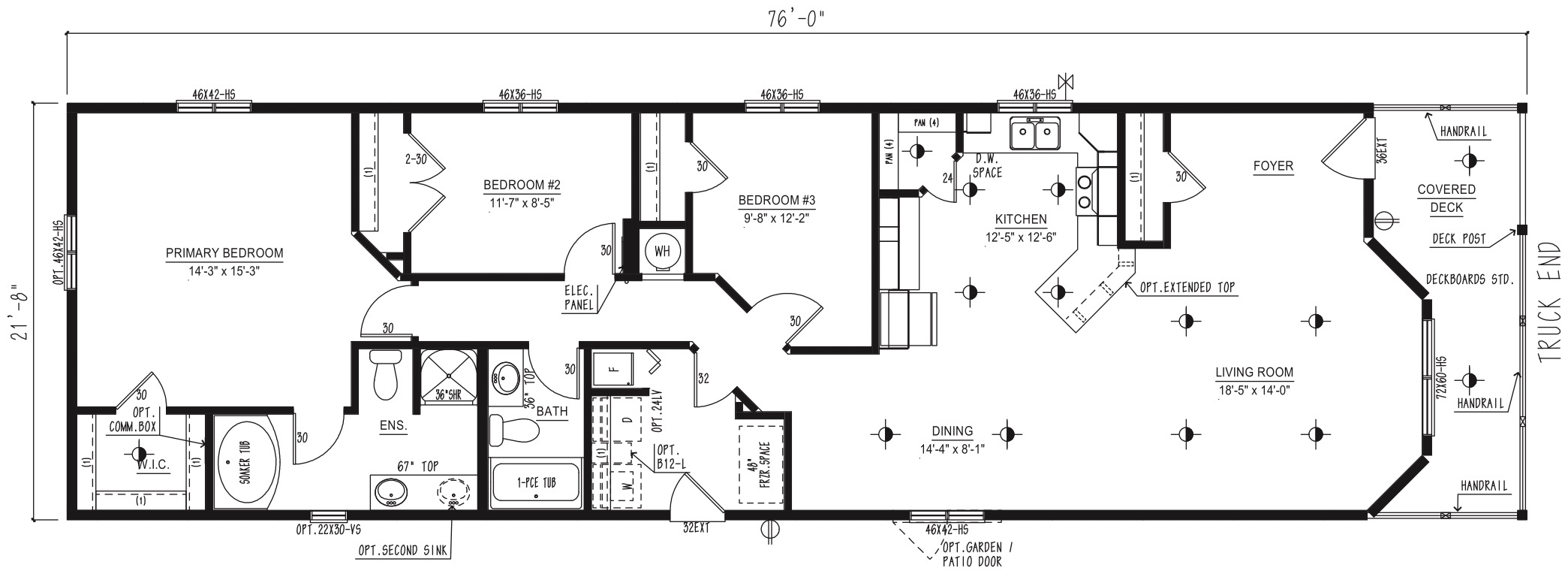 MRD2276-248 - Modular wide modular home floor plan