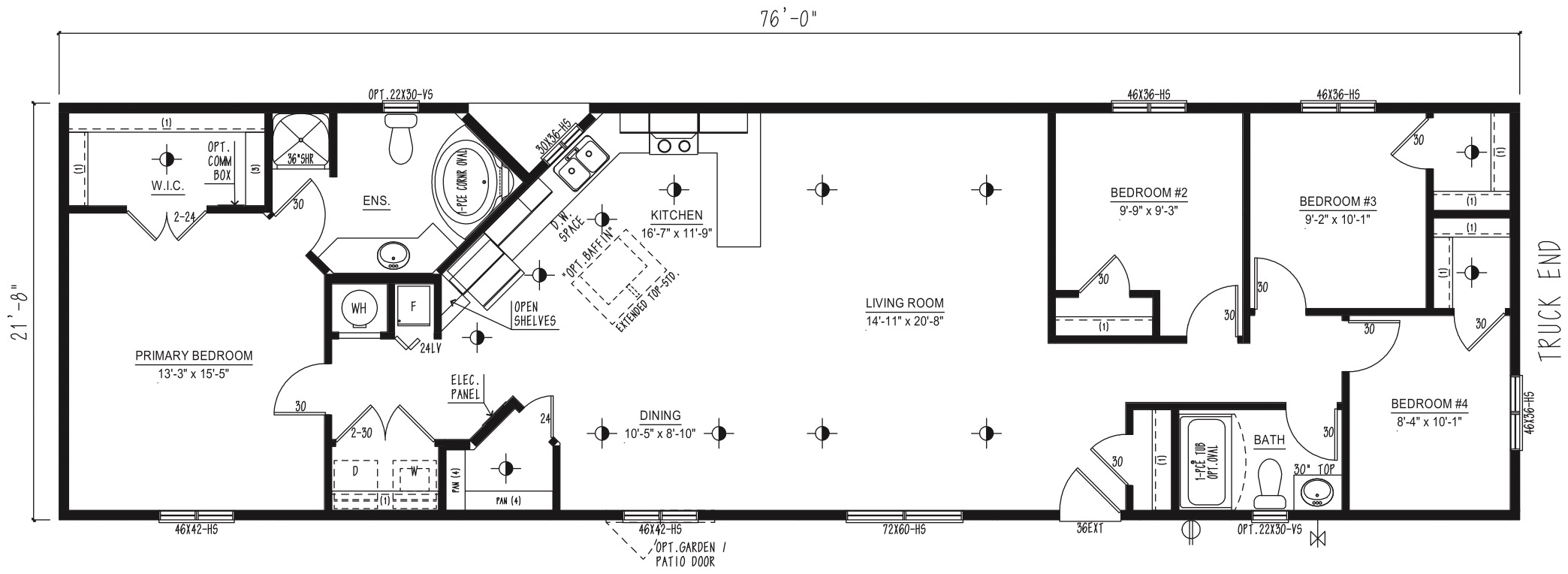 MRD2276-249 - Modular wide modular home floor plan