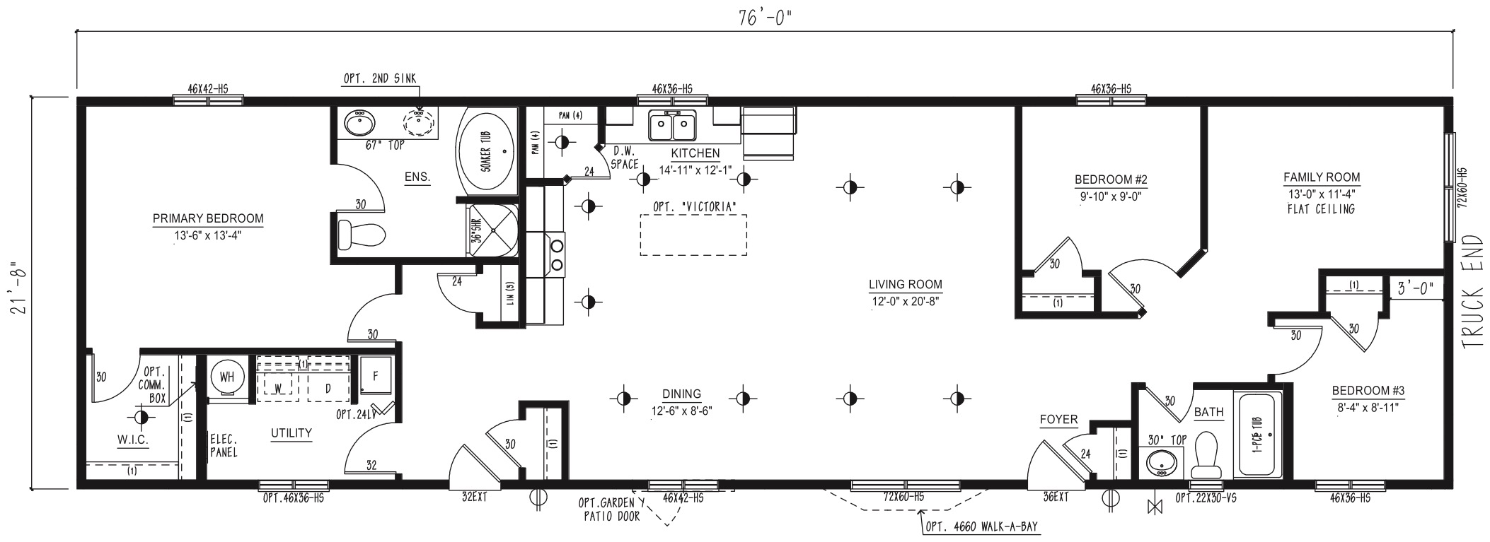 MRD2276-267 - Modular wide modular home floor plan