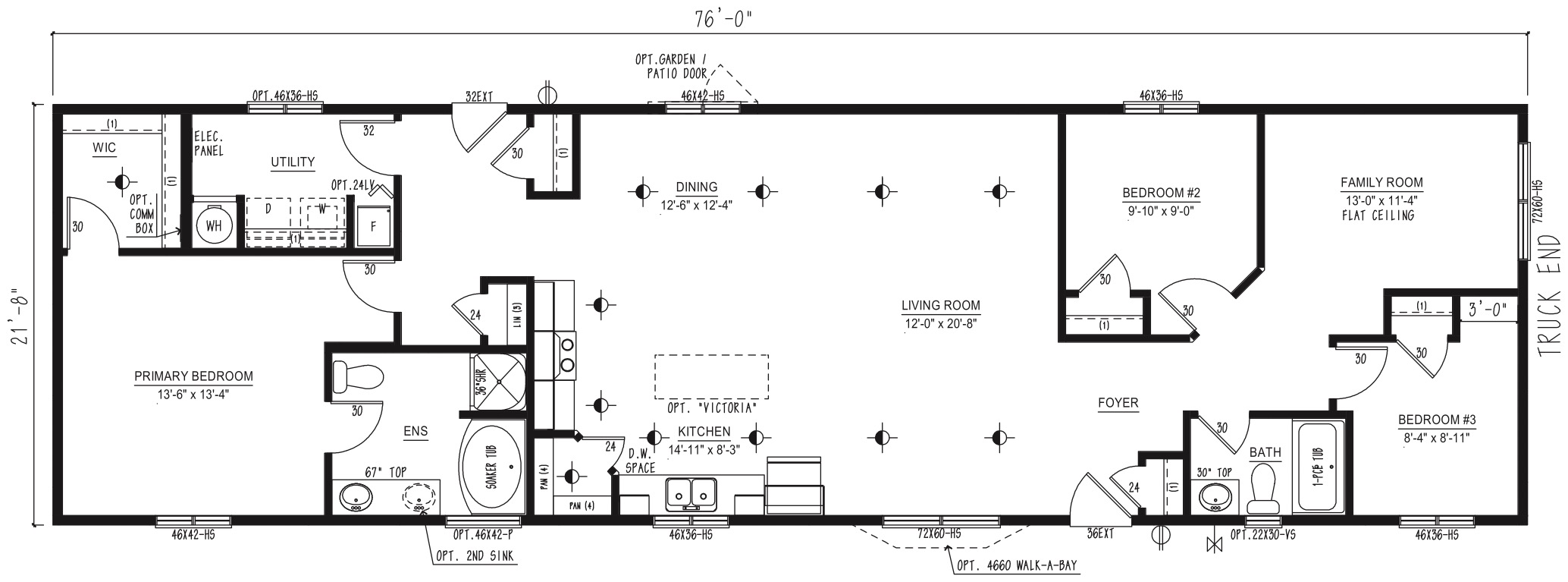 MRD2276-268 - Modular wide modular home floor plan