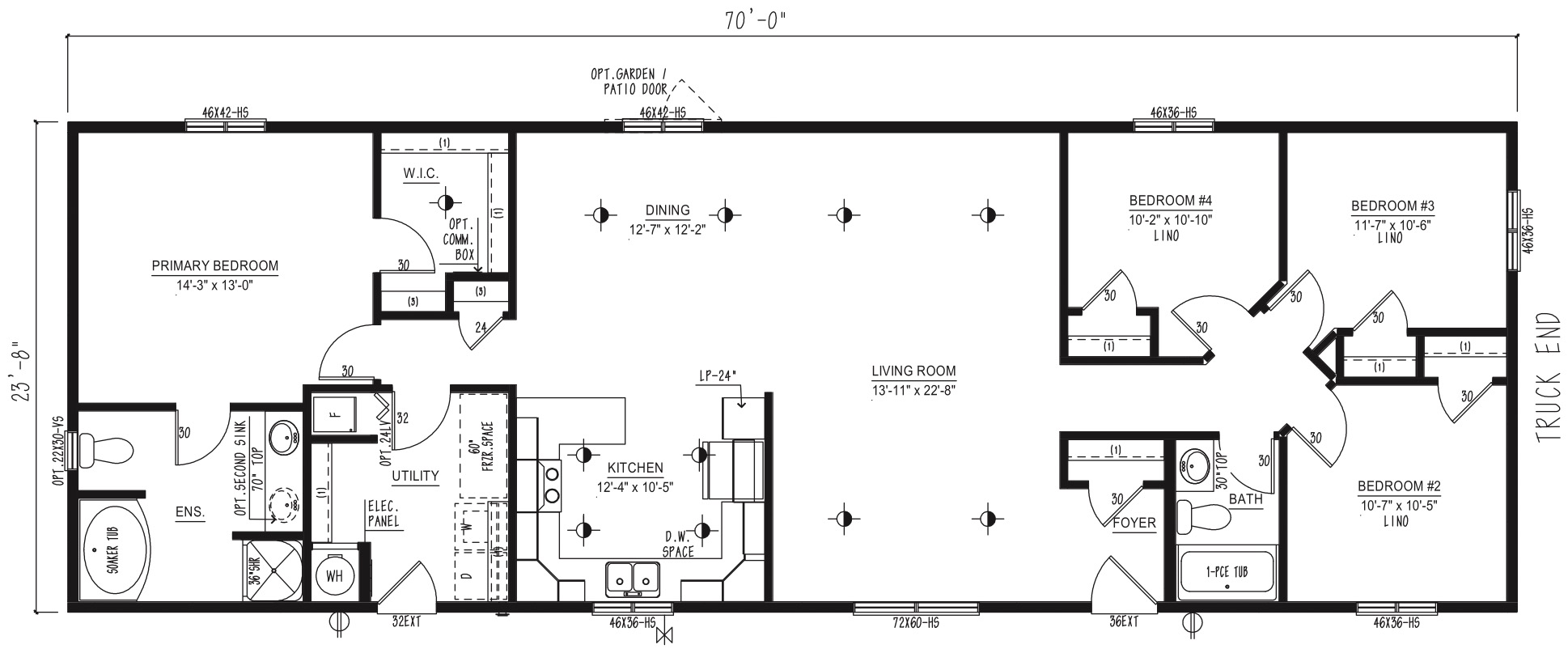MRD2470-209 - Modular wide modular home floor plan