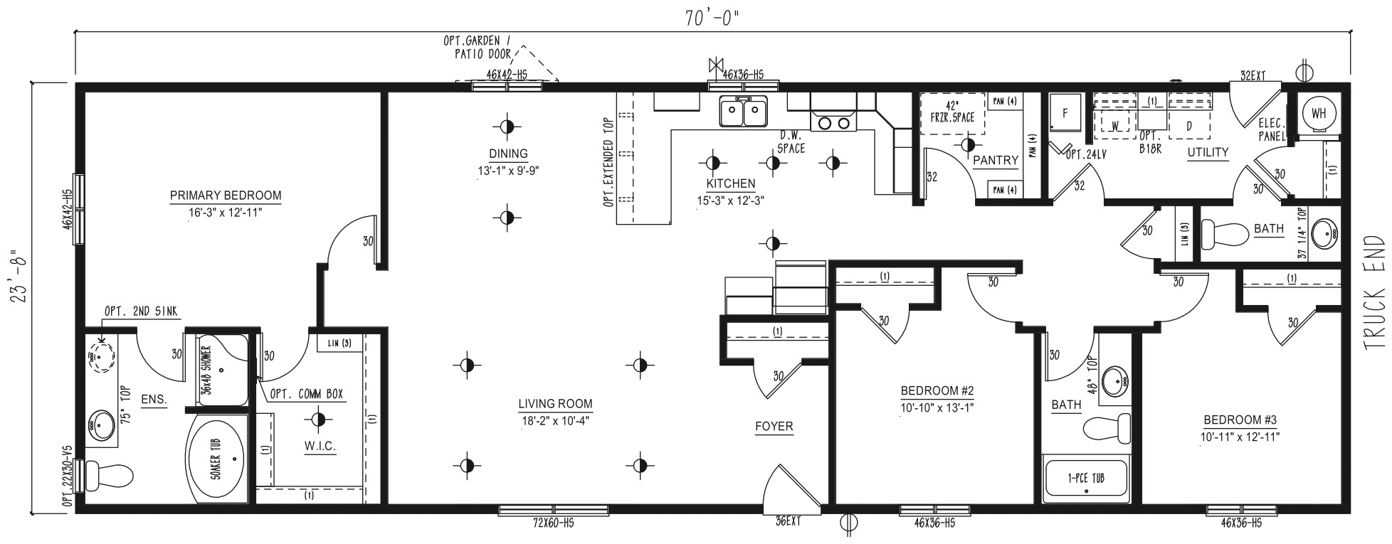 MRD2470-212 - Modular wide modular home floor plan