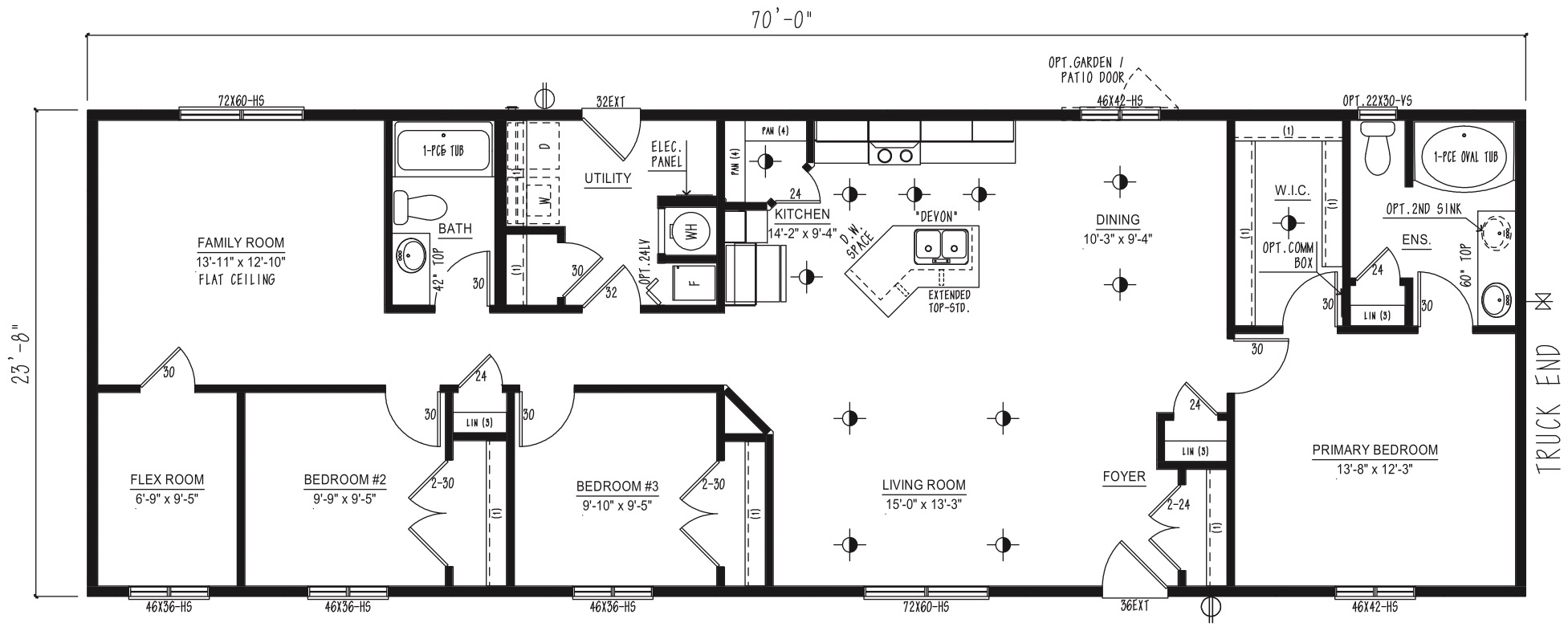MRD2470-223 - Modular wide modular home floor plan