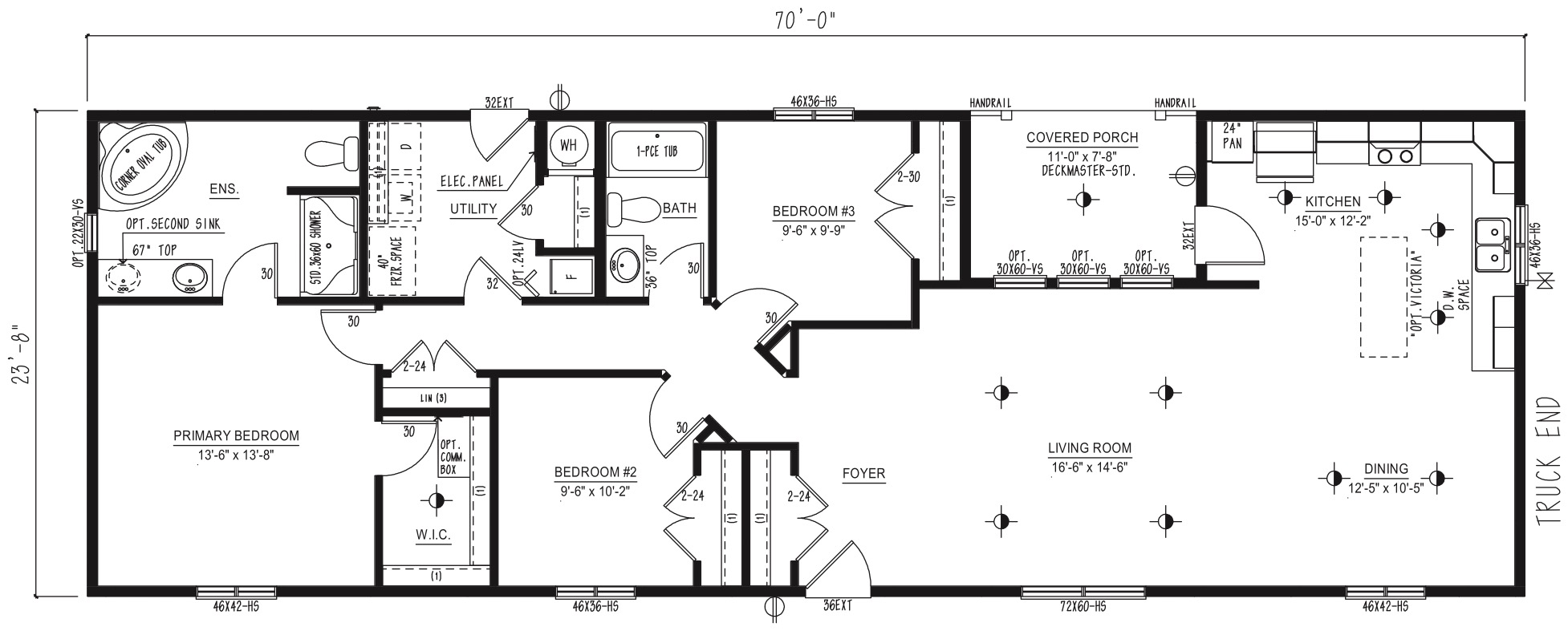 MRD2470-229 - Modular wide modular home floor plan