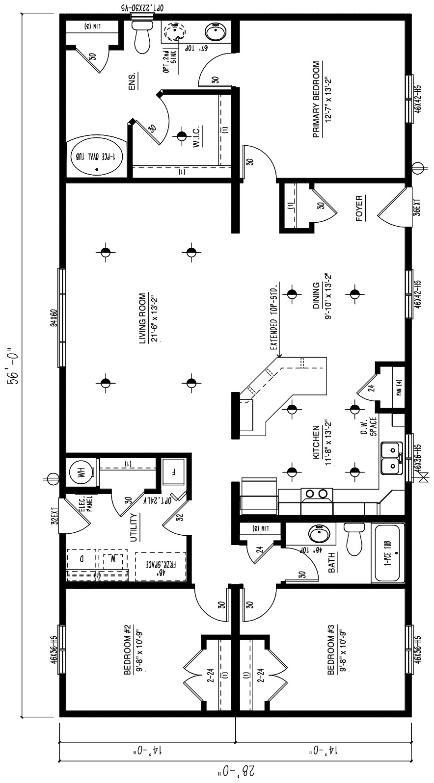The Covington - RTM wide modular home floor plan
