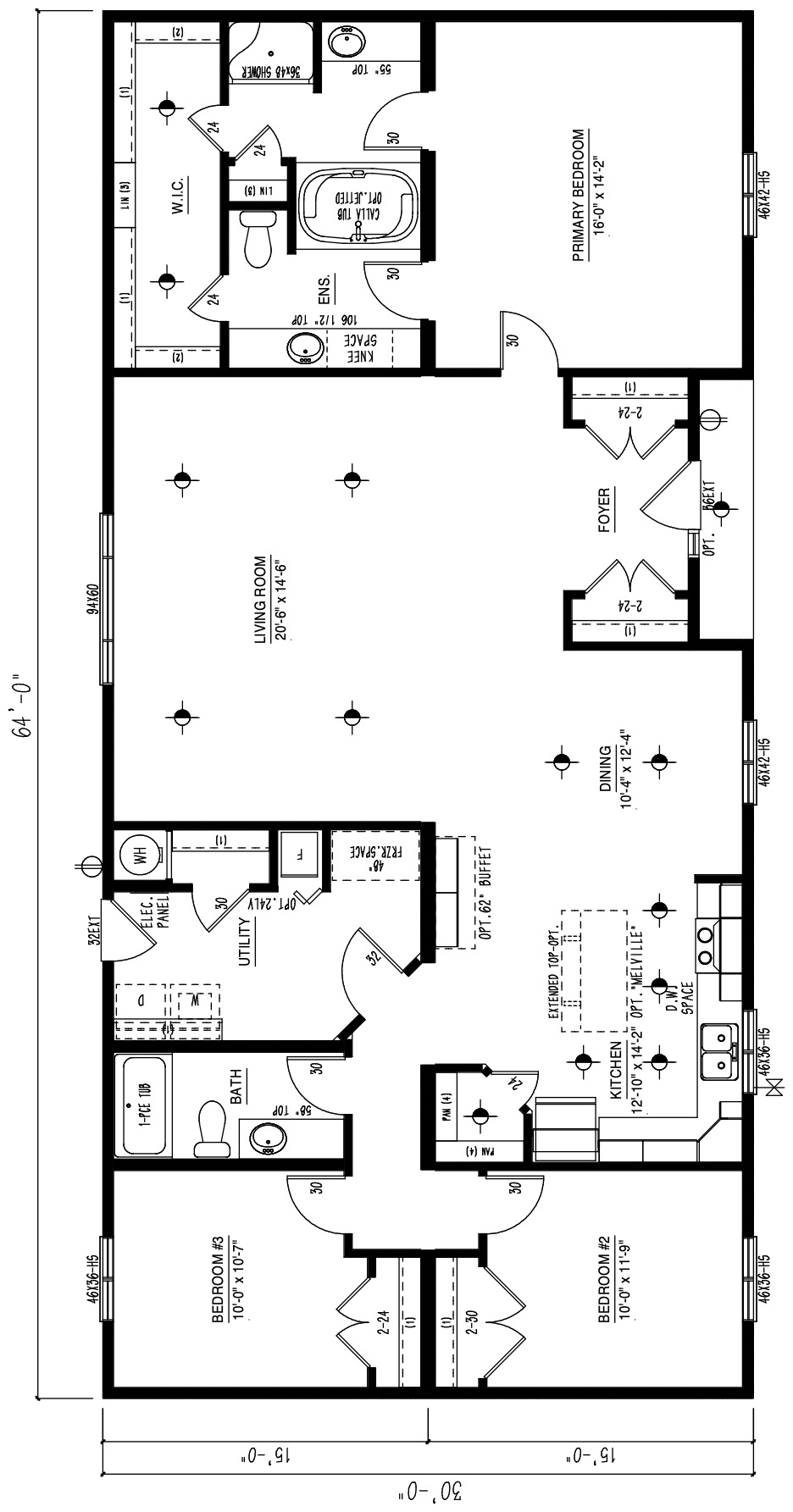 The Hampton - RTM wide modular home floor plan