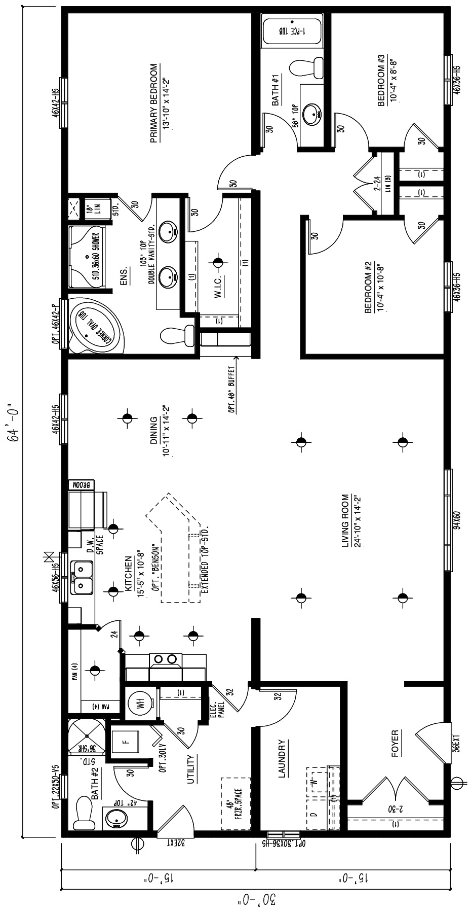 The Miranda - RTM wide modular home floor plan